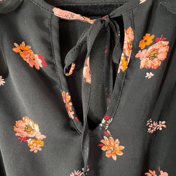 Xhilaration Black Floral Sleeveless Sheer Layered Dress Size S - Picture 4 of 6